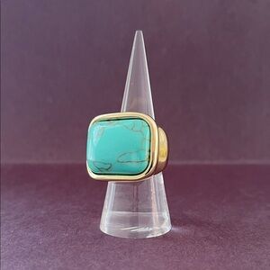Turquoise and Gold Statement Ring